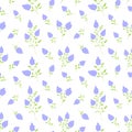 Muscari grape hyacinth bloom seamless pattern flat