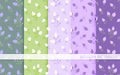 Muscari grape hyacinth seamless pattern flat set