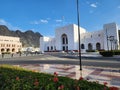 Muscat city skyline in Oman with beautiful white building.