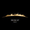Muscat Oman city skyline silhouette black background