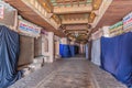 MUSCAT, OMAN - FEBRUARY 23, 2017: Closed shops of Muttrah souq in Muscat, Om