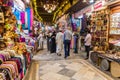 MUSCAT, OMAN - FEBRUARY 22, 2017: People shopping in Muttrah souq in Muscat, Om