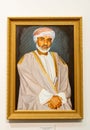 Portrait of his Majesty Sultan Qaboos inside of the Bait Al Zubair Museum in old Muscat od Sultanate of Oman