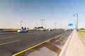 MUSCAT, OMAN - FEBRUARY 22, 2017: Traffic on Sultan Qaboos street in Muscat, Om