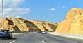 Muscat, Oman - November 21, 2019 :Oman express highway roads. Road trip at the capital of Oman Muscat. Oman city life background.
