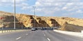 Muscat, Oman - November 21, 2019 : Oman express highway roads.Road trip at the capital of Oman Muscat. Oman city life background. 