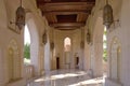 Muscat, Oman: Sultan Qaboos Grand Mosque gallery in Muscat Royalty Free Stock Photo