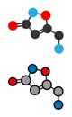 Muscimol (agarin, pantherine) molecule. Main psychoactive component of fly agaric (Amanita muscaria