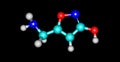 Muscimol molecular structure isolated on black