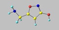 Muscimol molecular structure isolated on grey