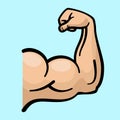 Muscle arms, strong bicep vector icon Royalty Free Stock Photo
