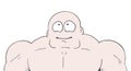 Muscle bald man draw Royalty Free Stock Photo