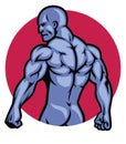 Muscle bodybuilder back pose