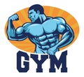 Muscle bodybuilder suitable for gym mascot Royalty Free Stock Photo