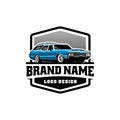 muscle car, american station wagon car illustration logo vector