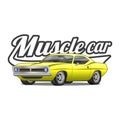 Muscle car cartoon classic vector poster t-shirt print