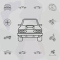 Muscle car front icon. Bigfoot car icons universal set for web and mobile Royalty Free Stock Photo