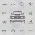 Muscle car front icon. Bigfoot car icons universal set for web and mobile Royalty Free Stock Photo