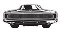 Muscle Car Front View Royalty Free Stock Photo