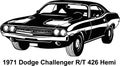 Muscle car - Old USA Classic Car, 1970s, Muscle car Stencil - Vector Clip Art for tshirt and emblem