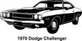 Muscle car - Old USA Classic Car, 1970s, Muscle car Stencil - Vector Clip Art for tshirt and emblem