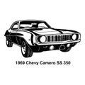 Muscle car - Old USA Classic Car, 1960s, Muscle car Stencil - Vector Clip Art for tshirt and emblem Royalty Free Stock Photo