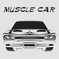 Muscle car retro poster vector illustration Royalty Free Stock Photo