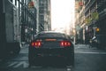 Muscle Car in the Streets - New York Royalty Free Stock Photo