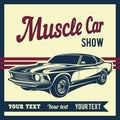 Muscle car vector poster