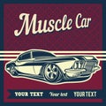 Muscle car vector poster Royalty Free Stock Photo