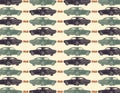 Muscle car vector set collage with pastel green, dark blue and brown