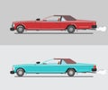 Muscle cars, red and Turquoise Royalty Free Stock Photo