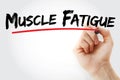 Muscle Fatigue text with marker