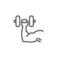 Muscle growth line icon Royalty Free Stock Photo