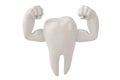 Muscle hands on tooth strong healthy tooth 3D illustration