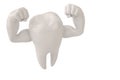 Muscle hands on tooth strong healthy tooth 3D illustration