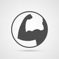 Muscle Icon. Gym design and street workout symbol.