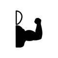 Black solid icon for Muscle, sinew and brawn