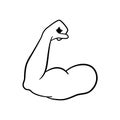 Muscle icon. Strong power. Muscle arm vector icon. Biceps. Bodybuilder. Fitness icon. Royalty Free Stock Photo