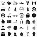 Muscle icons set, simle style