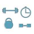 Muscle lifting icon, fitness barbell, gym icon, exercise dumbbells isolated Royalty Free Stock Photo