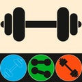 muscle lifting icon, fitness barbell, gym icon, exercise dumbbells isolated, weight lifting symbol