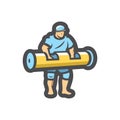 Muscle Man bodybuilder strongman Vector icon Cartoon illustration Royalty Free Stock Photo