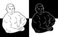 Muscle man bodybuilder vector illustration icon Royalty Free Stock Photo