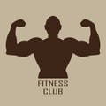 Muscle man icon or sign. Fitness club and gym design. Vector illustration Royalty Free Stock Photo