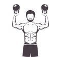 Muscle man lifting weights for Crossfit Royalty Free Stock Photo