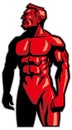 Muscle man mascot standing