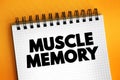 Muscle Memory is a form of procedural memory that involves consolidating a specific motor task into memory through repetition,