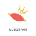 Muscle pain medical icon on white background