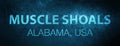 Muscle Shoals. Alabama. USA special blue banner background